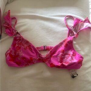 Floral Pink Women's bikini top
